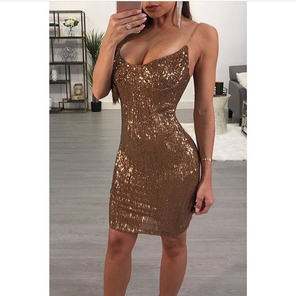 Gold Sequins Dress by The Boutique
